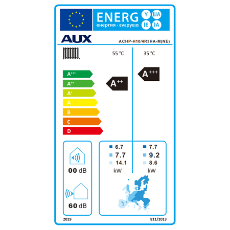 AUX ACHP-H10/4R3HA-M(NE) Αντλία Θερμότητας Monoblock Μονοφασική 10KW χωρίς Αντιστάσεις | AUX στο Papagiannis.gr